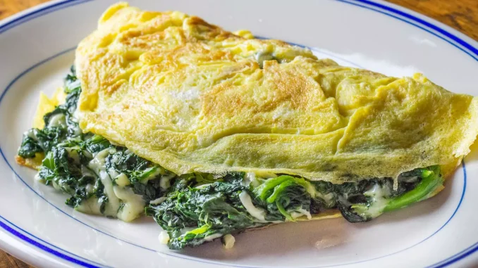 airfryer da ıspanaklı peynirli omlet tarifi